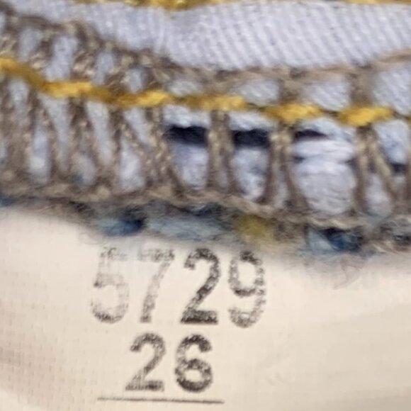 Pilcro and the Letterpress Side Velvet Lace Up Mid Rise Straight Leg Jeans Sz 26 - Picture 14 of 15